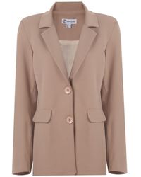 NALÈ - Neutrals Nude Blazer With Shoulder Pads, Detachable Belt & High Waist Trouser - Lyst