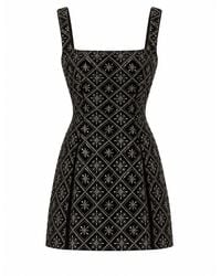 Richa Sharma - Velvet Mini Dress With Handcrafted Metallic Embroidery - Lyst