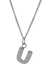 Edge Only - Letter Pendant "U" Initial Necklace Sterling - Lyst