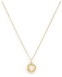 Pearls of the Orient Online - Credo Brushed Disk Pendant With Cultured Freshwater Pearl - Lyst