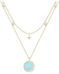 KAMARIA - Opal Moon & Star Charm Double Layering Necklace - Lyst