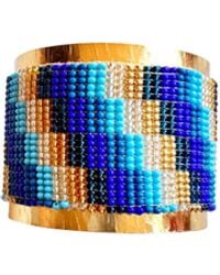 Iliana Arrazola - Minimalist Deconstructed Cuff Bracelet, Glass Beads, Beaded Jewelry - Lyst