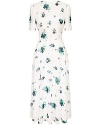 POST MERIDIEM - Floral Short Sleeve Midi Dress - Lyst