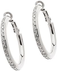 Emma Holland Jewellery - Platinum & Crystal Hoop Clip On Earrings - Lyst