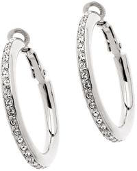 Emma Holland Jewellery - Platinum & Crystal Hoop Clip On Earrings - Lyst