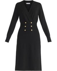 Paisie - Knitted Wrap V-Neck Dress - Lyst