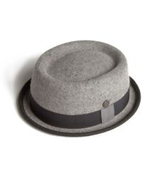 Dasmarca Hats - Tony Smoke Felt Skimpy Brim Short Brim Rude Boy Mod Style Porkpie Hat - Lyst