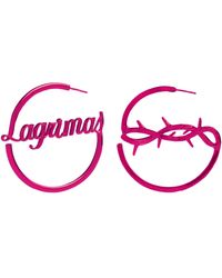 Lavani Jewels - Lágrimas Fuchsia Hoops - Lyst