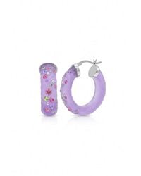 Gold & Honey - Small Oval Confetti Hoop Earrings - Lyst