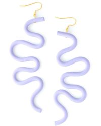 By Chavelli - Small Tube Squiggles Dangly Earrings - Lyst