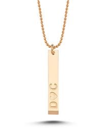 Ecce | Artisan Diamonds - 14K Solid D Heart C Written Name Tag Ball Chain Necklace - Lyst