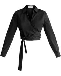 Paisie - Side Tie Wrap Blouse - Lyst