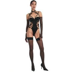 Lunatic Femme - Déjà Vu Cupped Bodysuit With Harness - Lyst