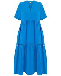 Yumi' - Double Cotton Long Kaftan - Lyst