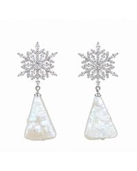 Ninemoo - Fleur De Givre Pearl Drop Earrings - Lyst