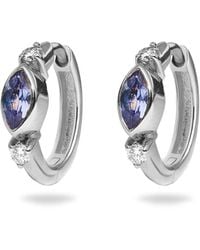 Zohreh - Tanzanite & Sapphire Huggie Hoop Earring Pair Sterling - Lyst