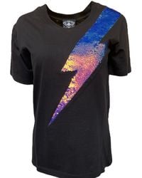 Any Old Iron - Iridescent Oil Slick Sequin Lightning T-Shirt - Lyst