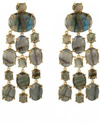 Bounkit - Marysol Earrings Labradorite Clip On - Lyst