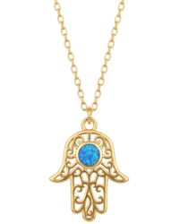 LÁTELITA London - Hamsa Hand Filigree Opal Pendant Necklace - Lyst