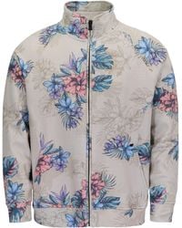 lords of harlech - Neutrals Neville Exotic Floral Neutral Printed Zip Jacket - Lyst