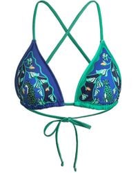 Jessie Zhao New York - Verdant Wild Reversible Triangle Bikini Top - Lyst