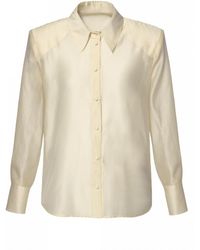 AGGI by HALEWSKI - Sarita Butter Elegant Shirt With Long Sleeves - Lyst