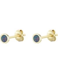 KAMARIA - Mini Round Opal Stud Earrings - Lyst