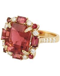 Artisan - Octagon Tourmaline & Diamond Engagement Ring - Lyst