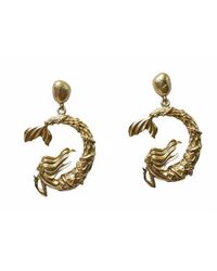 Silver & Elegant Co. - Mermaid Silhouette Thick Plated Bronze Earrings - Lyst