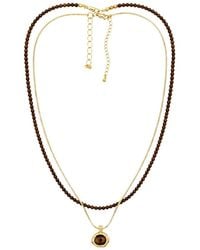 Uchi and Soto - Nekomeishi Tiger's Eye Beads & Chain Pendant - Lyst