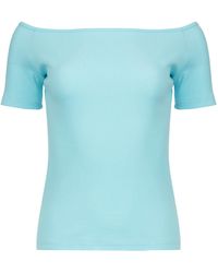 Conquista - Ribbed Cotton Off-Shoulder Top - Lyst