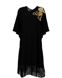 House of Laines London - Laines Couture Fringed Kaftan With Hand Embellished Octopus - Lyst