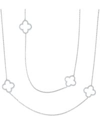 Cosanuova Long Open Clover Necklace - Metallic