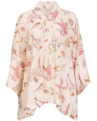 Fable England - Neutrals Whispering Sands Lotus Short Kimono - Lyst