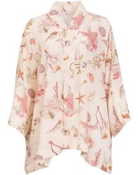 Fable England - Neutrals Whispering Sands Lotus Short Kimono - Lyst