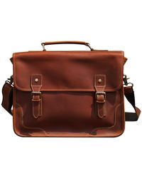 Touri - Genuine Leather Messenger With Stitched Detail - Lyst