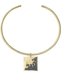Zeworks - Sahara Blues – Kasbah Handcrafted Brass Choker With Lapis Lazuli Inlay - Lyst