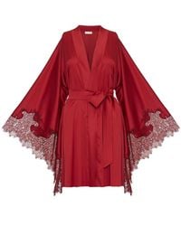 Avenue 8 - Lace Mini Silk Robe - Lyst