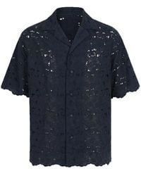 Modenaire - Embroidered Eyelet Shirt Relaxed Fit Resort Collar - Lyst