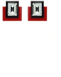Gissa Bicalho - Handmade Acrylic Earring S Deco Rectangular Cut-Off Stone - Lyst