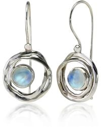 Isla Silver - Sterling Handmade Drop Earrings With Moonstone - Lyst