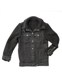 Circular Path - Teddy Denim Moto Jacket - Lyst