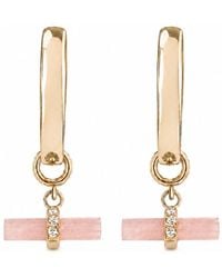 Zohreh - Guava Quartz T-Bar Hoop Earrings 9K - Lyst
