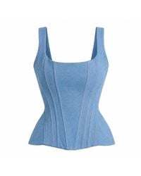 Ofuure - Light Denim Hana Corset Top - Lyst