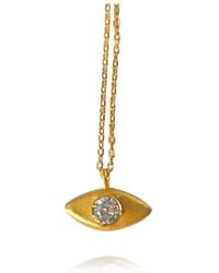LINYA JEWELLERY - Aura Minimal Stone Eye Necklace - Lyst