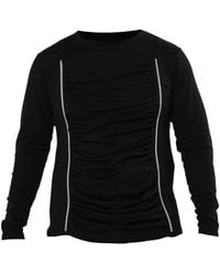 Metamorph - Long Sleeve Top With Front Drapings - Lyst