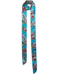 Janara Jones - Floral Paisley Satin Skinny Long Scarf - Lyst