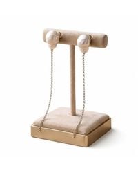 Silver Moon - Baroque Pearl Chain Sterling Earrings - Lyst