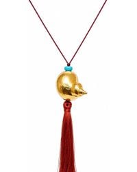Eyeconic by Samar Ajram - Golden Shell Tassel Necklace - Lyst