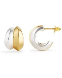 Dinny Hall - Iceni Mixed Metal Medium Double Hoops - Lyst